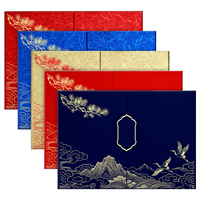 Carpeta de Certificado Personalizada con Estampado en Caliente, Diseño de Grulla China, Cubierta para Diploma con Páginas Interiores Imprimibles
