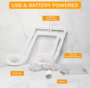 गुलाबी फांसी यूएसबी बैटरी संचालित नीयन प्रकाश उपहार रात दीपक नेतृत्व में संगीत नोट नियोन साइन दीवार बच्चों के कमरे के लिए पार्टी बार सजावट - Product Image 3