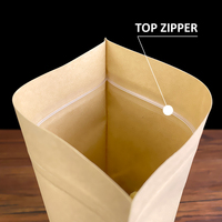 Sacs d'emballage en papier brun plastifié en gros pour café et aliments, sacs à fermeture éclair avec fenêtre pour l'emballage de riz et de chips