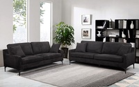 Fábrica verificada al por mayor Sofá sin minorista fácil de montar 1 2 3 plazas negro 3P + 2P + 1P conjunto de sofás muebles sala de estar