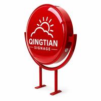 Panneau publicitaire extérieur personnalisé avec éclairage rotatif, boîte lumineuse ronde à LED pour enseigne publicitaire