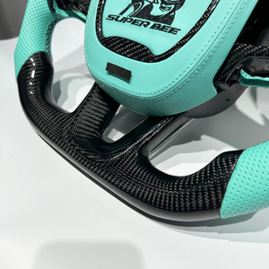 Vente directe d'usine, volant sport en cuir bleu Tiffany, fibre de carbone, LED, pour Dodge <span class=keywords><strong>Challenger</strong></span> Charger <span class=keywords><strong>RT</strong></span> Durango SRT JEEP - Product Image 3