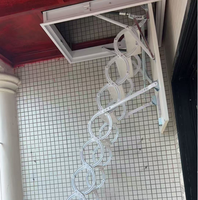 Escaliers pliants pour grenier, escabeaux rétractables muraux en alliage de titane-magnésium, capacité de 300 kg