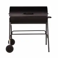 Charcoal Oil Drum BBQ Smoker Grill with Warming Rack for Garden Gatherings