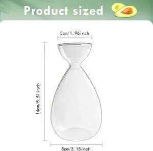 वेस ग्लास एवोकैडो प्लांट स्टार्टर ग्लास वेज़ एवोकैडो पेड़ उगाने वाले पौधे ग्लास वेस - Product Image 2