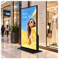 Écran publicitaire portrait de 98 pouces avec graphismes, signalisation numérique avec vidéo pour magasin de détail, affiche numérique ultra-fine 4K HD