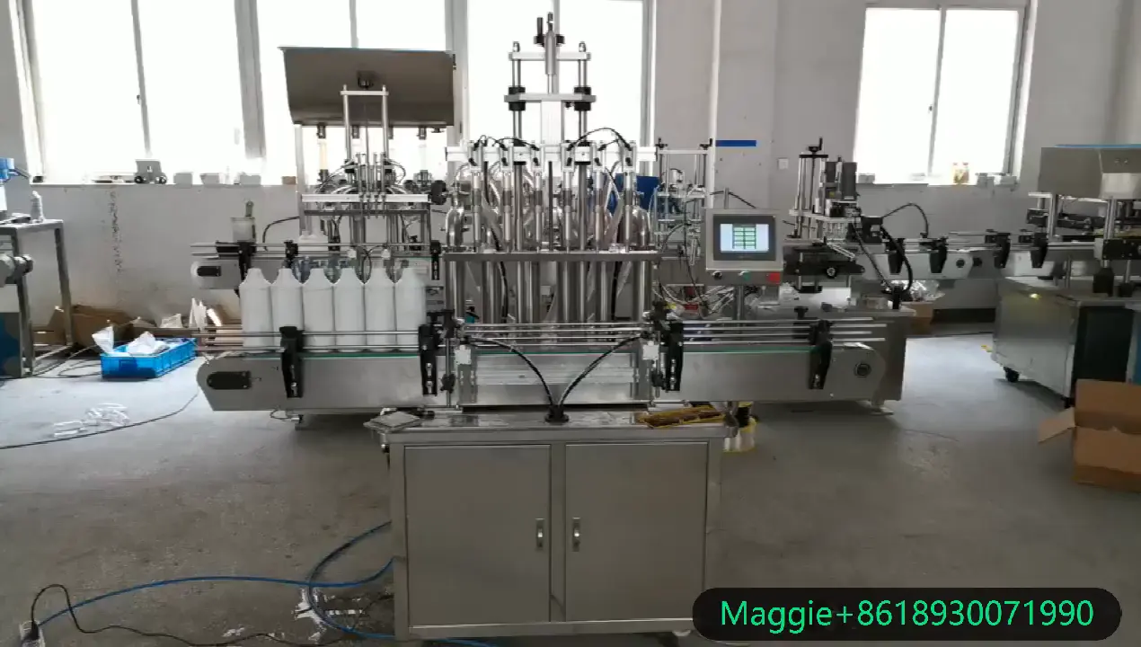 Full automatic liquid quantitative oil water whisky filling 3 in 1 glass PET plastic vial bottle washing filling capping machine