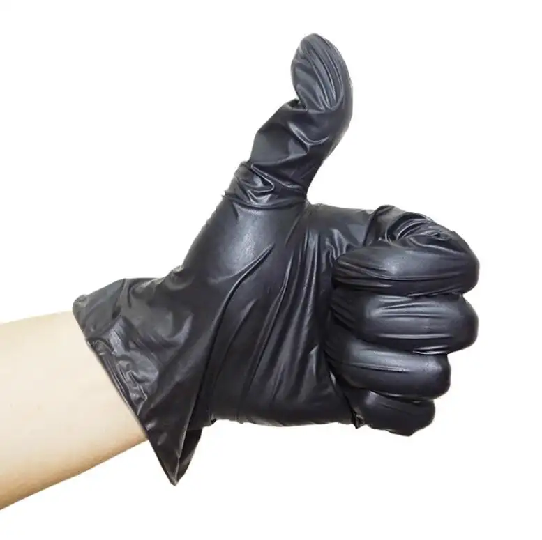 Оптовая продажа, толстые и прочные виниловые черные перчатки guante из ПВХ, виниловые синие виниловые перчатки без порошка