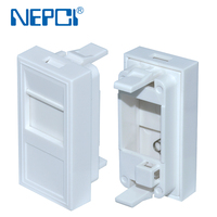 NEPCI XJY-NE-209 22.5x45mm Plaque de panneau vierge en ABS/PC Blanc/Noir pour RJ45, Module de couverture de prise USB factice, Réseau