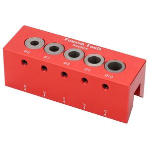 TEBAK W-124 localisateur de forage pour le travail du bois 6/7/8/9/10mm 5 trous foret de centrage gabarit de goujons en aluminium Guide de perçage étagé gabarit de goujon - Product Image 1