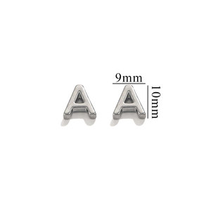 Letter Alphabet Beads | PVD Gold Plated Stainless Steel 10mm Large Hole <b>Initial</b> Charms for DIY <b>Bracelet</b> Necklace Jewelry Making - Product Image 2