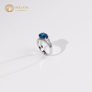 مجوهرات عالية الجودة من OUCHEN 9k 10k 14k 18k 22k 24k من الذهب الخالص للنساء من مختبر الماس المزروع خواتم زفاف فرقة أبدية - Product Image 5