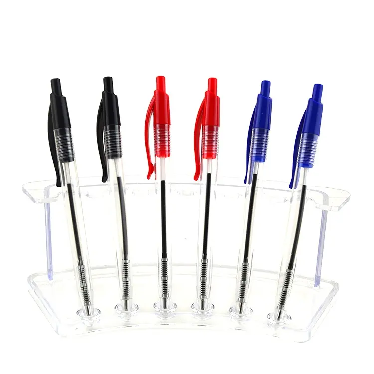 स्कूल के उपयोग व्यापक रूप से सस्ते प्रचार शिक्षक ballpoint कलम प्लास्टिक क्लिप के रूप में वापस लेने योग्य बॉल पेन अलग अलग रंग