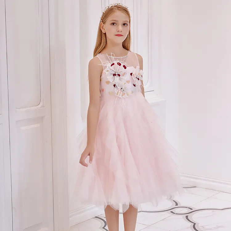 Güzel zarif kızlar fantezi tasarım çocuklar parti elbise için 10 yaşında