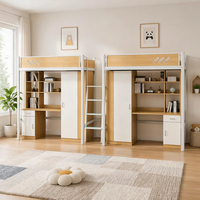 Lit superposé double de style nordique personnalisé pour appartement, dortoir, ou dortoir de personnel, avec système de rangement complet, vente en gros, Meida MDL-G2
