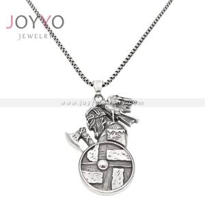 Kalung Raven pria liontin besi tahan karat Axe prajurit <span class=keywords><strong>Viking</strong></span> kustom profesional untuk perhiasan jimat <span class=keywords><strong>Viking</strong></span> - Product Image 2