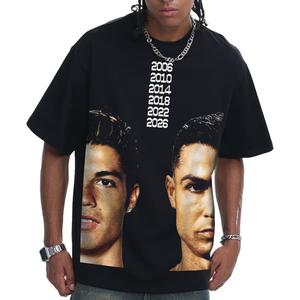 Camiseta de Hombre Personalizada con Retrato del Futbolista <span class=keywords><strong>Cristiano</strong></span> <span class=keywords><strong>Ronaldo</strong></span>, 100% Algodón, Estilo Urbano, Manga Corta, Talla Grande - Product Image 1