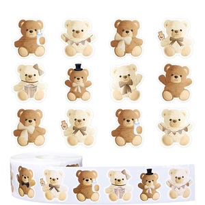 Cute Cartoon Toy Bear Kids Reward Self-Adhesive Sticker 500pcs/roll DIY Stationery Decoration <b>Label</b> Sticker for Children - Product Image 6