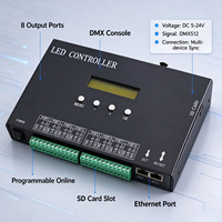 Contrôleur de pixels LED H807SA DMX512 vers SPI, 8 canaux, pilote programmable Art-Net pour WS2811 WS2812 WS2815 APA102