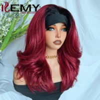 Perruques synthétiques Kemy Hair Latisha abordables avec bandeau, texture naturelle, fibre résistante à la chaleur, pour femmes noires
