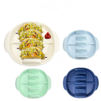 Plateau à tacos en silicone de qualité alimentaire, support pour rouleaux de maïs et crêpes, réutilisable, grande capacité, compartiments, sans BPA, compatible micro-ondes, écologique