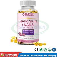 Ausreson OEM Vitamines Biotine Collagène en Gélules pour Cheveux, Peau et Ongles – Compléments pour la Croissance Capillaire