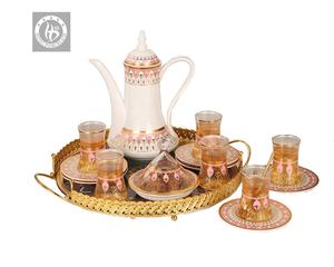 Service à thé en céramique porcelaine royale, porcelaine chinoise, service à thé cadeau, ensemble de tasses à thé arabes, théière de café - Product Image 1
