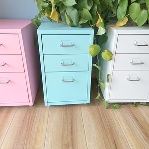 IYANEN Modern Design Colorful Light Blue Mobile Living Room Office Storage Steel <strong>3</strong> <strong>Drawers</strong> <strong>File</strong> <strong>Cabinet</strong> - Product Image 3