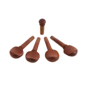 Juego de tres piezas de accesorios de violín de madera al por mayor: incluye puente, cordal, pasadores de cordal, varilla de tensión, placa de puente y soporte de hombro - Product Image 4