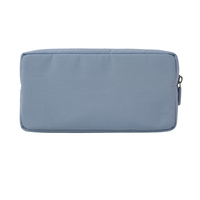 Étui à crayons en nylon bleu clair avec fenêtre transparente, format A5, sac de papeterie pour l'école et le bureau
