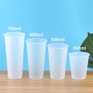 JIMI 90cm PP Injection Plastic Cup One Carton 1000pcs Frosted Cups For Coffee Milk Tea Drinks Customized Logo Diy Printing
