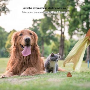 EPI-degradable Thickened Pet Waste Bags Disposable Poop-Scooping Bags Dogs Portable <b>Roll</b>-Up <b>On</b>-The-Go Dog Walking - Product Image 2