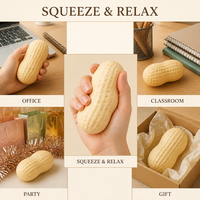 Jouet Squishy Cacahuète de Simulation en TPR à Remontée Lente, Balle Anti-Stress Créative pour Adultes et Adolescents, Cadeau en Gros