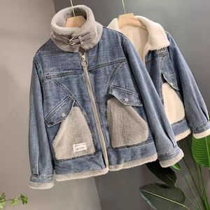 <span class=keywords><strong>Veste</strong></span> en jean personnalisée pour <span class=keywords><strong>femme</strong></span> 2026 avec <span class=keywords><strong>capuche</strong></span>, style streetwear d'hiver, mode outdoor, polaire et denim - Product Image 1