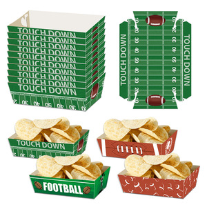 Caja de cartón plegable desechable al por mayor para empacar alimentos como pollo frito, papas fritas y frutas secas, ideal para fiestas de rugby. - Product Image 1