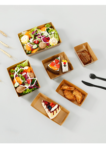 Bruine kraftpapier ivoor karton rolverpakking voor tiramisu cake sushi sandwich custard taart <span class=keywords><strong>burger</strong></span> verpakking - duurzaam milieuvriendelijk - Product Image 6