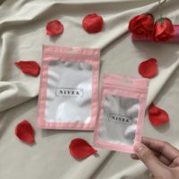 Lima de uñas pequeña ziplock a prueba de olores, brillo de labios, pestañas, almacenamiento de alimentos, bolsa de embalaje con ventana transparente
