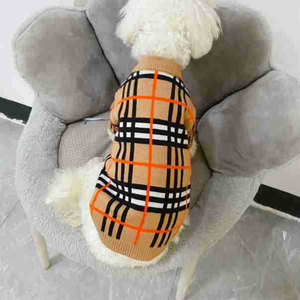 Luxe modemerk XXL winter wollen garen gebreide plaid trui elegante gebreide hondenkleding designer hondentrui - Product Image 6