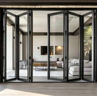 Porte pliante en verre à cadre fin moderne en alliage d'aluminium, séparateur de pièce intérieur, pour balcon, cuisine, entrée, vente en gros