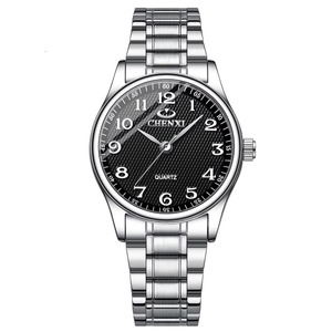 Montres à quartz pour couple, best-seller, style simple, étanches, avec chiffres arabes lumineux, bracelet en acier inoxydable, montre décontractée pour affaires - Product Image 3