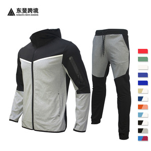 Ensemble de vêtements de sport pour hommes, sweat à capuche en coton French Terry, veste décontractée, pantalon, costume deux pièces pour les activités de plein air au printemps et en automne - Product Image 4