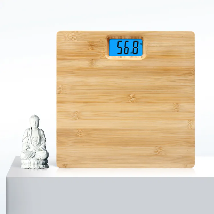 Balança digital de banheiro natural do banheiro, produtos populares, série pesa corporal, bambu, chão 180kg