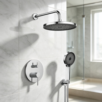 Ensemble de douche encastré en laiton avec poignée en alliage de zinc, mitigeur de douche à levier unique, finition chromée
