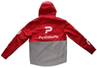 Veste imperméable pour livreur de nourriture personnalisée, imperméable avec doublure en maille, capuche amovible, logo réfléchissant