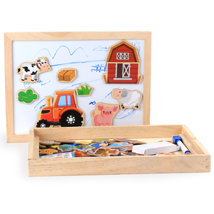 Nuevos juguetes Montessori de madera para niños, aprendizaje educativo magnético de tablero de dibujo, juego de rompecabezas de madera para niños - Product Image 4