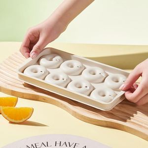 Moule à glaçons en silicone alimentaire à 8 cavités, motif fleur d'amour, rond, facile à remplir, pour congélation rapide, grande taille - Product Image 1