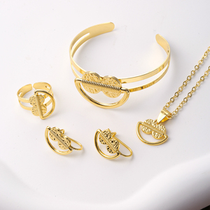 HanHan Ювелирные изделия Подарки для девочек позолоченный Африканский Бижутерия детский набор украшений в виде цветов Детский комплект украшений - Product Image 4