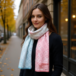 Sciarpa quadrata piccola bicolore Bubble 70x70 cm per donna, accessorio moda - Product Image 2