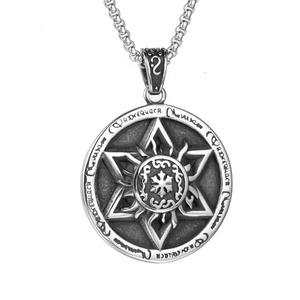 Pièce De Monnaie en gros Forme Étoile de David Pendentif Hexagonal Collier - Product Image 1