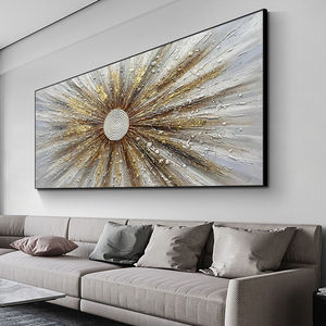 Tranh nghệ thuật hiện đại, đường nét vàng, chất liệu <span class=keywords><strong>acrylic</strong></span>, tranh trừu tượng, tranh treo tường thủ công, tranh vẽ tay đặt làm, tranh sơn dầu trên vải bố - Product Image 5